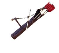 forestalk 50 cm PU pelle vintage freccia faretra arco titolare arciere cacciatore puntelli steampunk stile medievale arco ricurvo caccia tiro borsa (colore: rosso-marrone)