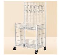 forestalk Carrello pieghevole in metallo con espositore a 2 ripiani, organizer portatile per mercati agricoli, fiere artigianali e cabine dei venditori