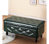 forestalk Cassapanca ottomana per scarpe, in pelle PU con struttura in legno massiccio, organizer multifunzionale per soggiorno, corridoio o cassettiera dei giocattoli