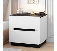 forestalk Comodino multifunzionale in legno con 2 cassetti, contenitore rettangolare e tavolino per organizzare gli oggetti essenziali, design compatto