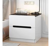 forestalk Comodino multifunzionale in legno con 2 cassetti, contenitore rettangolare e tavolino per organizzare gli oggetti essenziali, design compatto