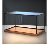 forestalk Custodia impilabile in Acrilico con Base in Legno, 95% Chiara Protezione per Le Figure d'azione, Scatola di organi della vetrina Antipolvere 20x10x10 Pollici