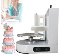 forestalk Macchina elettrica automatica per spalmare la crema per torte, in acciaio inox, giradischi a velocità regolabile per torte da 10 a 30 cm, rivestimento professionale per decorazione torte