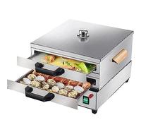 forestalk Macchina multifunzione per cuocere a vapore per vermicelli di riso, panini, gnocchi, include 2 cassetti e 1 vaporiera per uso domestico