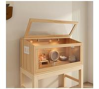 forestalk Multi-Levele Legno Piccolo Animale Domestico Gabbia per Criceti, Conigli, Cavie con Accesso al Tetto, Lampada di Riscaldamento Incluso, 60x40x40cm Facile Assemblea Habitat