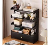 forestalk Organizer da scrivania in bambù con cassetto, ripiani da appoggio a 3 ripiani, per libri e forniture per ufficio, uso domestico e studio