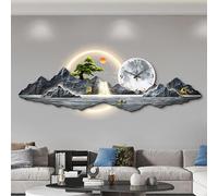 forestalk Orologio da parete decorativo 3D, design artistico moderno con luce LED, funzionamento silenzioso per casa, camera da letto, cucina, sala da pranzo, pezzo d'arte unico, 150 x 50 cm