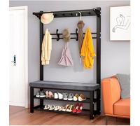 forestalk Panca da giardino per esterni, resistente alle intemperie, in metallo, per balconi e terrazze, elegante panca portaoggetti da ingresso con struttura in metallo