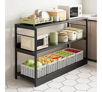 forestalk Scaffale da cucina - Supporto multistrato di grande capacità per microonde e forno, struttura in legno resistente