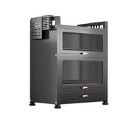 forestalk Scolapiatti con ante e cassetti, portaoggetti da cucina con vassoio antigoccia, scolapiatti da banco per posizionare piatti lavati