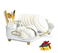 forestalk Scolapiatti con scolapiatti per bancone cucina, salvaspazio, resistente alla ruggine, facile da pulire, ideale per organizzare la cucina