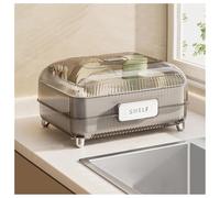 forestalk Scolapiatti - Scatola salvaspazio in plastica per scolapiatti per bancone della cucina, organizer compatto antipolvere