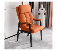 forestalk Sedia per ospiti in pelle con braccioli imbottiti, sedia singola moderna di metà secolo per soggiorno, sedia da lettura con schienale alto, sedie per il tempo libero con struttura in metallo