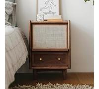 forestalk Tavolino laterale, comodino, moderno tavolino in legno per camera da letto, con grande cassetto e ripiano portaoggetti per camera da letto, soggiorno (dimensioni: senza luci, colore: C)