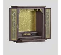 forestalk Tavolo da meditazione per statua di Buddha, supporto per altare con nicchia, illuminazione a LED, finitura in palissandro per pratica spirituale e meditazione