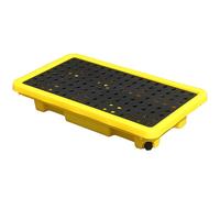 forestalk Vassoio per fuoriuscite con griglia rimovibile, vassoio di contenimento resistente agli agenti chimici per fusti dell'olio e uso industriale, facile da pulire, 72 x 72 x 16 cm