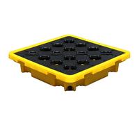 forestalk Vassoio per fuoriuscite con griglia rimovibile, vassoio di contenimento resistente agli agenti chimici per fusti dell'olio e uso industriale, facile da pulire, 72 x 72 x 16 cm