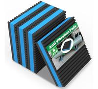 Forestchill Cuscinetti antivibrazione resistenti 10,2 x 10,2 x 2,2 cm, in gomma scanalata con cuscinetto centrale in schiuma blu per HVAC, compressori d'aria, lavatrici e asciugatrici, condizionatori