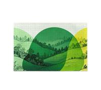 Foreste con gradiente verde a giallo Puzzle Adulti Puzzle Piecing Intrattenimento e intelligenza Difficile e stimolante I migliori regali per la tua famiglia Puzzle per adulti 1000 Piecing
