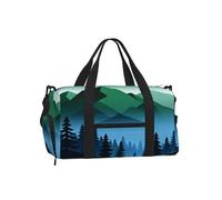 Foreste e montagne borsone con scomparto per scarpe, sport, palestra, weekender, per uomini e donne, borsa da viaggio impermeabile con tasca bagnata per scarpe sporche