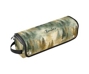 Foreste Legno Verde Marrone Strumenti Per Capelli Borsa Da Viaggio per Ferro Arricciacapelli Piastra Ferro Piatto Asciugacapelli Strumenti per lo Styling Organizzatore Essenziali Da Viaggio per Le