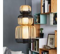 Forestier Bamboo lampada a sospensione nero 3 luci Forestier