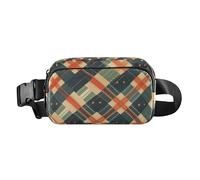 Forests - Marsupio a tracolla con motivo astratto a quadretti scarlatti, per donne e uomini, impermeabile, da viaggio, con tracolla regolabile, per shopping, sport, lavoro