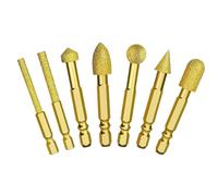 Forets En Carbure | 7 Pièces Accessoire en Carbure à Tige Hexagonale pour Outil Électrique,Fraises en Céramique | pour Sculpture Meulage Découpe Gravurage Ponçage Routage Polissage de Roche