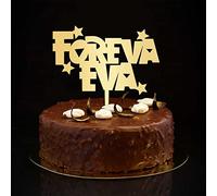 Foreva, topper per torta in EVA, rustici, Mr & Mrs, decorazione per torta nuziale, sagoma personalizzata, decorazione per torta di fidanzamento e futura sposa, regalo di addio al nubilato, oro, 15,2