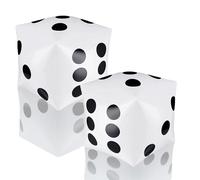 Forevat 2 dadi gonfiabili, 30 cm, cubetti di schiuma, palloncini jumbo, giocattoli gonfiabili, per giochi di prato, feste in piscina, selvaggina per interni ed esterni, ludo, bianco