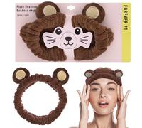 Forever 21 Fascia per capelli in peluche, fascia per capelli Kawaii per lavare il viso, accessori essenziali per spa e cura di sé