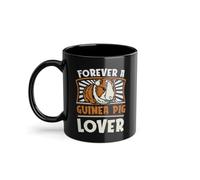 Forever A Guinea Pig Lover - Tazza da caffè a pelo lungo, motivo: porcellini d'India, colore: Nero (05213W)