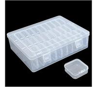 Forever bene Scatola Porta Oggetti 31 Pezzi - Organizer Minuteria in Plastica Trasparente con Coperchio per Diamond Painting, Viti, Gioielli, Set Modulare (Bianco)