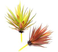 Forever bene Set di 2 Piante Artificiali di Agave 18cm - Inserti di Piante Finte per Interno ed Esterno - Decorazione per Casa, Bagno e Ufficio - Senza Vaso (Rosso - Autunno)