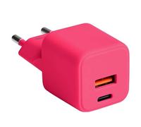 Forever, Caricatore GaN da rete a doppia porta USB 18W QC e USB-C 30W PD, Rosso