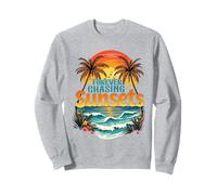 Forever Chasing Sunsets Summer Vibes Beach Gita in Famiglia a Palm Felpa