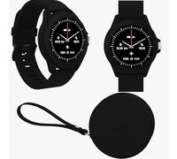 FOREVER Colorum CW-300 Nero Smartwatch IP68 Impermeabile - Cardiofrequenzimetro Contapassi Monitor del Sonno Calorie - Lunga Durata Batteria - Orologio Sportivo Android/iOS Unisex dal Design Elegante