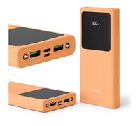 FOREVER Colorum Power Bank 10000 mAh Pesca - Batteria Portatile con USB-C e microUSB - Power Bank con Schermo LED - Powerbank Ricarica Rapida di Due Dispositivi con Due Luci LED