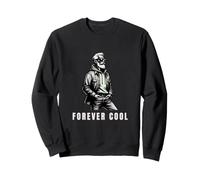 Forever Cool Bearded Man Grafica Vintage influenzata Felpa