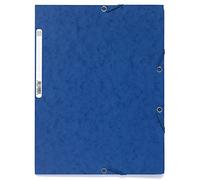 Exacompta Cod. 55502E - Cartella 3 lembi con elastici in cartoncino lustré 400 g/mq - 24x32cm blu - Confezione da 25 pz. - blu 55502E