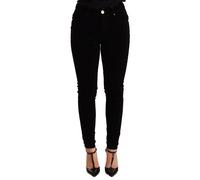 FOREVER EXCLUSIVE Pantalone Jeans Velluto Nero Vita Bassa Slim Skinny IT42/US...