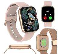 FOREVER ForeVigo 4 SW-330 Smartwatch - Orologio da donna, AMOLED, impermeabile, due strisce, telefonate, modalità sportive, calendario mestruale, misuratore di pressione, notifiche, oro rosa