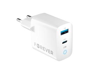 FOREVER GaN - Caricatore rapido USB 33 W - USB A & USB C caricatore multiplo - PD QC Charger - Caricatore cellulare per iPhone, Samsung, Huawei Xiaomi e altro ancora - Spina di ricarica rapida -