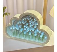 Forever Infinite Nube Tulipani a specchio, lampada a specchio a tulipano completamente assemblata, luce notturna a tulipano fai da te, luce notturna a LED fatta a mano, decorazione ornamentale, regalo