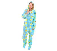 Forever Lazy - Pigiama Intero da Adulto, Unisex, con Piede Duckies on Blue XXL