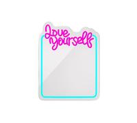 FOREVER Light Neon Mirror LED Love Yourself - Insegna Luminosa LED Decorativa -Specchio LED Luci Neon con USB - Perfetto per la Casa e Ambienti Professionali - Luce Atmosferica e Specchio Funzionale