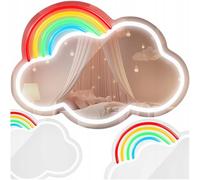 FOREVER Light Neon Mirror LED Nuvola - Insegna Luminosa LED Decorativa -Specchio LED Luci Neon con USB - Perfetto per la Casa e Ambienti Professionali - Luce Atmosferica e Specchio Funzionale