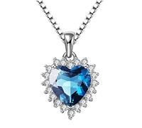 Forever Love - Collana con ciondolo a forma di cuore per uomo e donna, alla moda, con zircone bianco lucido, gioiello con cristallo viola, collana personalizzata con cuore, regalo di San Valentino per