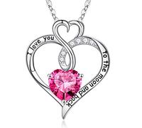 Forever Love Heart Copernant Necklace, Sterling Heart Birthstone Cowelry Collace per le donne Anniversario Valentino Regali per i regali di compleanno di Natale per la mamma per mamma moglie
