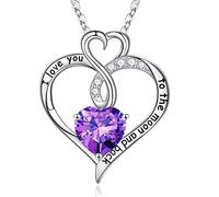 Forever Love Heart Copernant Necklace, Sterling Heart Birthstone Cowelry Collace per le donne Anniversario Valentino Regali per i regali di compleanno di Natale per la mamma per mamma moglie
